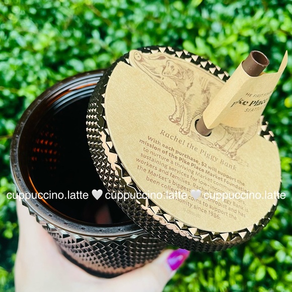 🤎NEW✨Starbucks Pike Place Market Bronze Mirror ‘Rachel’ Metallic Studded in Box - Picture 11 of 15